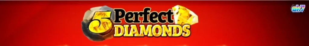 Interface de jogo do slot 5 Perfect Diamonds com símbolos clássicos e gemas brilhantes